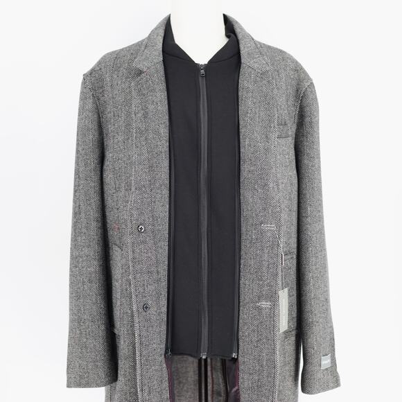 Michael Kors Men's Herringbone Wool Blend Pike Classic-Fit Overcoat Size 50R - Picture 6 of 10